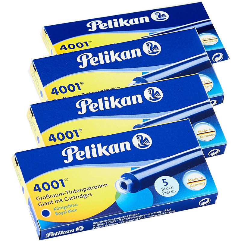 Los clásicos cartuchos de tinta TP/6 azul para todas las plumas estilográficas Pelikan y muchas otras.